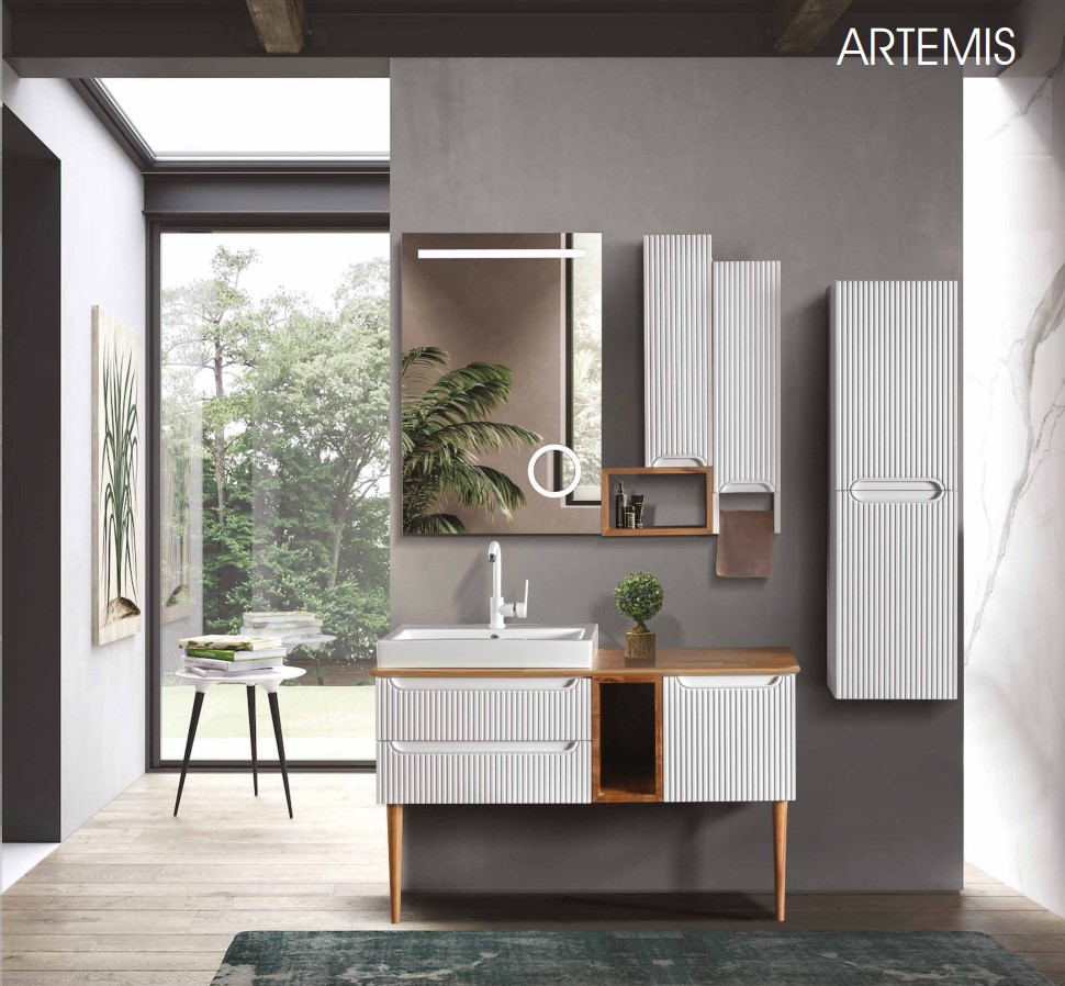 BANYO DOLABI ARTEMİS BEYAZ-MASİF - BOY DOLABI